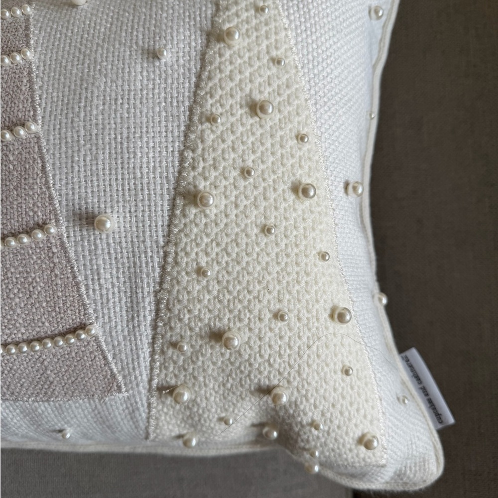 cupcakes & cashmere Cream and Tan Holiday Pillow - Picture 4 of 9